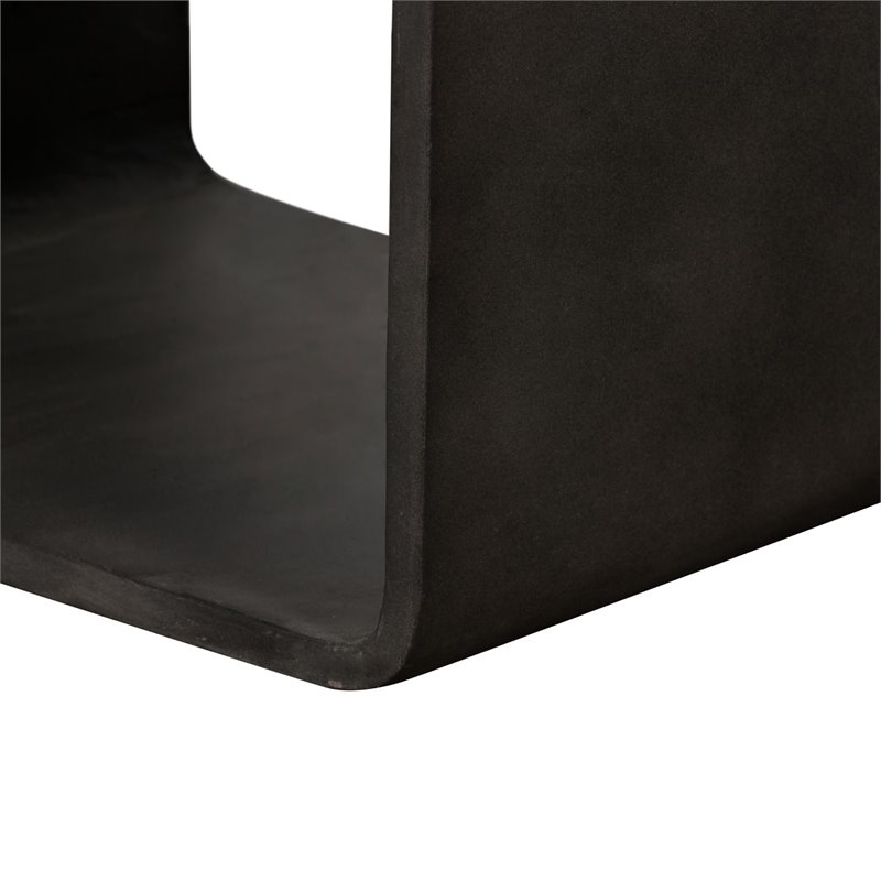 Limari Home Pickens Two Stacked Cube Modern Concrete Stone Shelf in Dark Gray