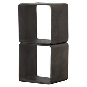limari home pickens two stacked cube modern concrete stone shelf in dark gray