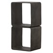 Limari Home Pickens Two Stacked Cube Modern Concrete Stone Shelf in Dark Gray