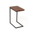 Limari Home Turner C-Shaped Wood & Metal Side Table in Brown/Black
