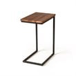 Limari Home Turner C-Shaped Wood & Metal Side Table in Brown/Black
