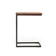 Limari Home Turner C-Shaped Wood & Metal Side Table in Brown/Black
