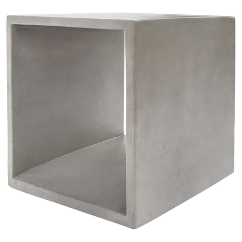 Limari Home Diaz Cube Modern Modular Concrete Stone End Table in Gray Finish