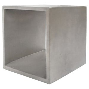 Limari Home Diaz Cube Modern Modular Concrete Stone End Table in Gray Finish