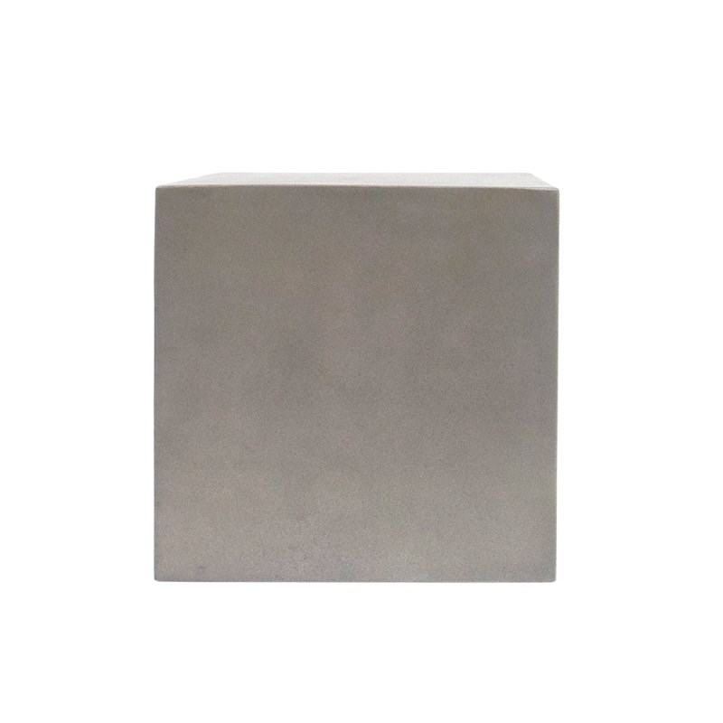 Limari Home Diaz Cube Modern Modular Concrete Stone End Table in Gray Finish