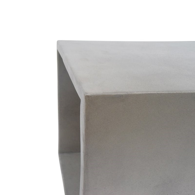 Limari Home Diaz Cube Modern Modular Concrete Stone End Table in Gray Finish