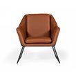Limari Home Jennifer Powder-Coated Eco-Leather & Metal Accent Chair in Brown