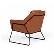 Limari Home Jennifer Powder-Coated Eco-Leather & Metal Accent Chair in Brown