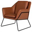 Limari Home Jennifer Powder-Coated Eco-Leather & Metal Accent Chair in Brown