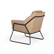 Limari Home Jennifer Eco-Leather & Powder-Coated Metal Accent Chair in Brown
