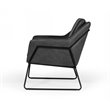 Limari Home Jennifer Powder-Coated Eco-Leather & Metal Accent Chair in Dark Gray