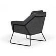 Limari Home Jennifer Powder-Coated Eco-Leather & Metal Accent Chair in Dark Gray