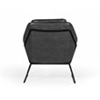 Limari Home Jennifer Powder-Coated Eco-Leather & Metal Accent Chair in Dark Gray
