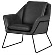 Limari Home Jennifer Powder-Coated Eco-Leather & Metal Accent Chair in Dark Gray