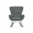 Limari Home Ikard Modern Fabric & Solid Wood Rocking Chair in Gray/Walnut