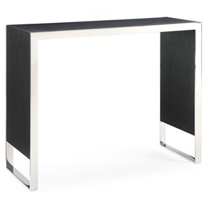 limari home manston modern mdf wood & stainless steel bar table in black