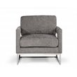 Limari Home Edna Modern Velvet & Stainless Steel Accent Chair in Dark Gray