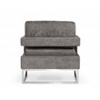 Limari Home Edna Modern Velvet & Stainless Steel Accent Chair in Dark Gray