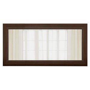 Limari Home Sutton 28x47&quot Rectangular Mid-Century Solid Wood Mirror in Brown
