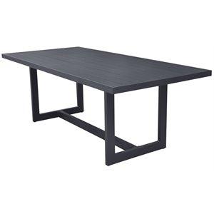 Limari Home Wake Modern Aluminum & Metal Outdoor Dining Table in Dark Charcoal