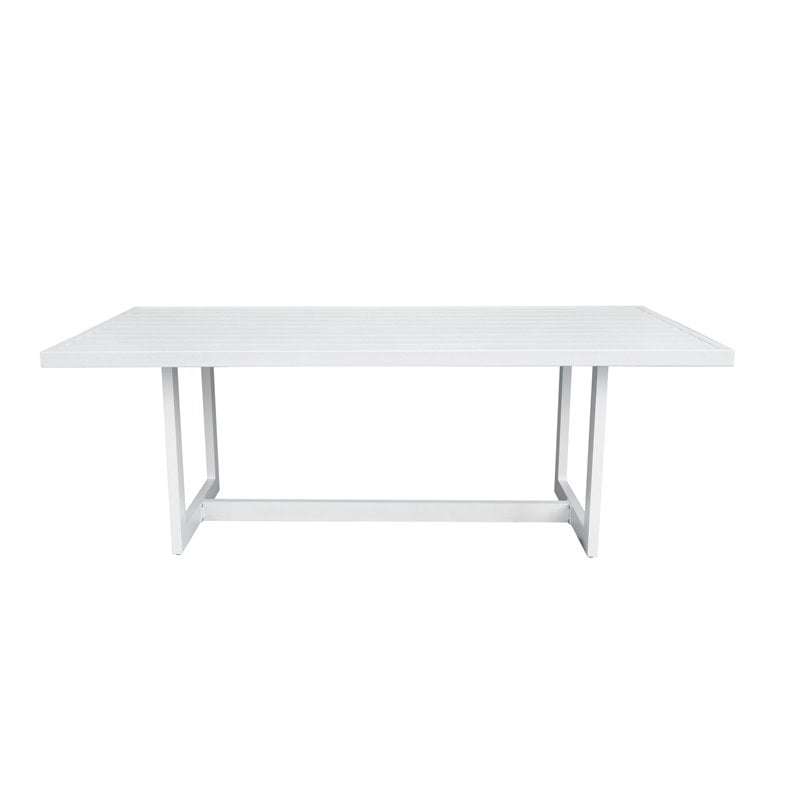 Limari Home Wake Modern Aluminum and Metal Outdoor Dining Table in White