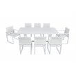 Limari Home Wake Modern Aluminum and Metal Outdoor Dining Table in White