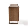 Limari Home Finley 4-Door  Wood & Stainless Steel Buffet in Walnut/Gold