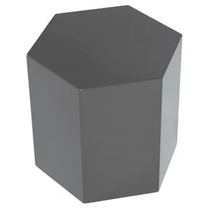 Limari Home Newmont Hexagonal Modern MDF Wood End Table in Light Gray Finish