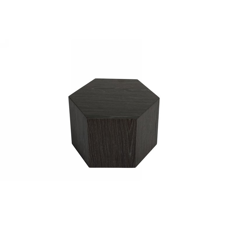 Limari Home Newmont Hexagonal Modern MDF Wood End Table in Dark Gray Finish