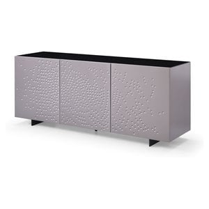 Limari Home Antonio 3-Door Circular Pattern Wood Veneer Buffet in Gray Finish