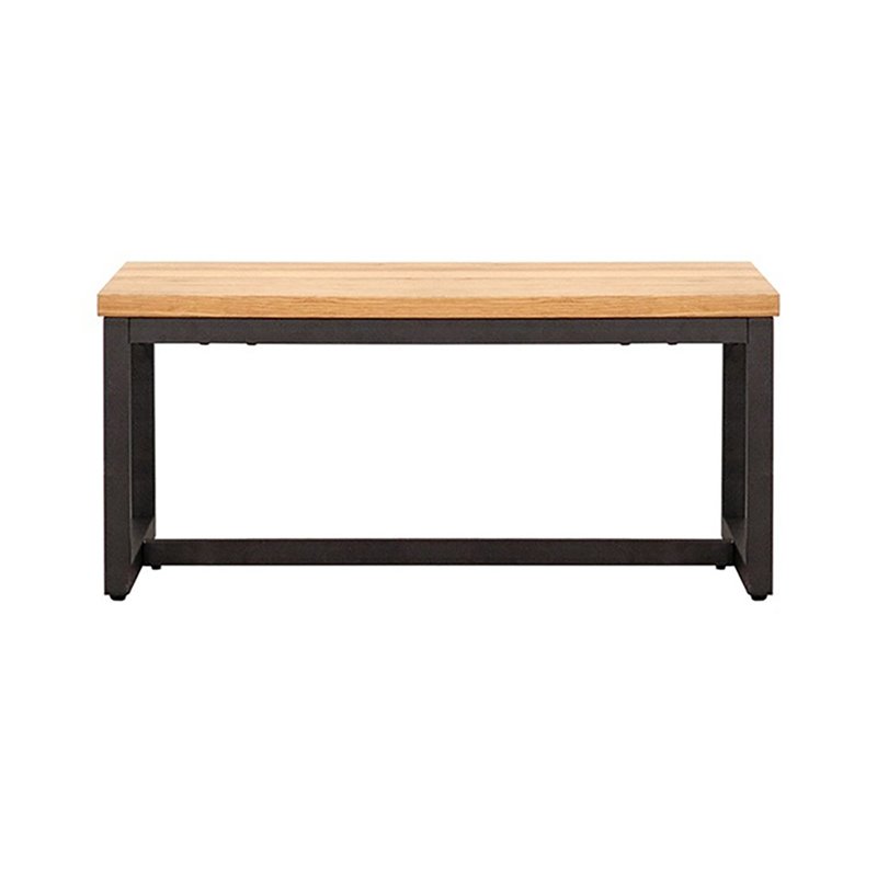 Limari Home Fagan Square Low Metal & Veneer End Table in Oak/Black Finish