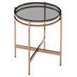 Limari Home Bradford Round Modern Metal & Glass End Table in Gold/Black
