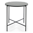 Limari Home Round Modern Metal & Ceramic End Table in Matte Black