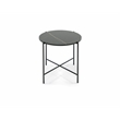 Limari Home Round Modern Metal & Ceramic End Table in Matte Black