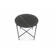 Limari Home Round Modern Metal & Ceramic End Table in Matte Black