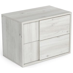 limari home asus 2-drawer modern oak wood veneer nightstand in white washed