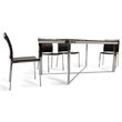 Limari Home Santiago Stainless Steel & Glass Dining Table in Gray/Clear