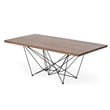 Limari Home Naomi Rectangular Modern Metal & Veneer Dining Table in Walnut