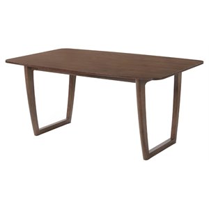 Limari Home Jordan Rectangular Modern Solid Wood Dining Table in Walnut