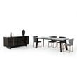 Limari Home Chadwick  Wood & Stainless Steel Dining Table in Black/Rose Gold