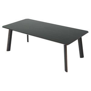 Limari Home Chadwick  Wood & Stainless Steel Dining Table in Black/Rose Gold