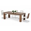 Limari Home Maxi Rectangular Wood & Stainless Steel Dining Table in Walnut