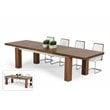Limari Home Maxi Rectangular Wood & Stainless Steel Dining Table in Walnut