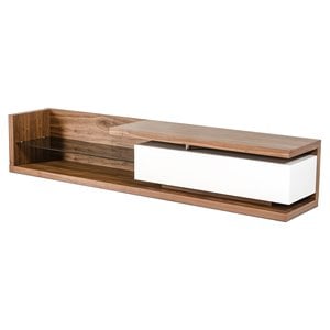 Limari Home Jefferson  MDF Wood TV Stand for TVs up to 95&quot - Walnut/White