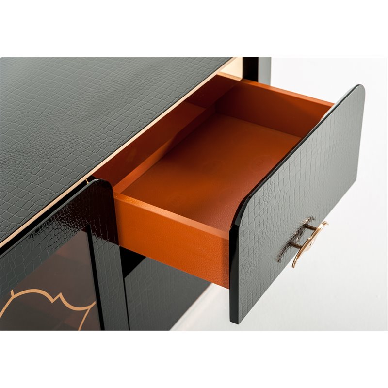 Limari Home Talin Modern MDF Wood & Glass TV Stand for TVs up to 85