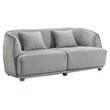 Limari Home Clem Modern Wood & Fabric Upholstered Loveseat in Light Gray