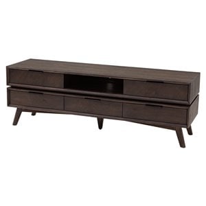 Limari Home Roger 5-Drawer Solid Wood TV Stand for TVs up to 65&quot in Brown