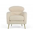 Limari Home Altura Modern Metal & Faux Fur Lounge Chair in Cream/Gold Finish