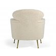 Limari Home Altura Modern Metal & Faux Fur Lounge Chair in Cream/Gold Finish