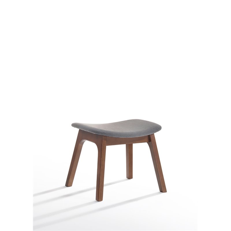 Limari Home Whitney Solid Wood & Fabric Accent Chair & Ottoman in Gray/Walnut